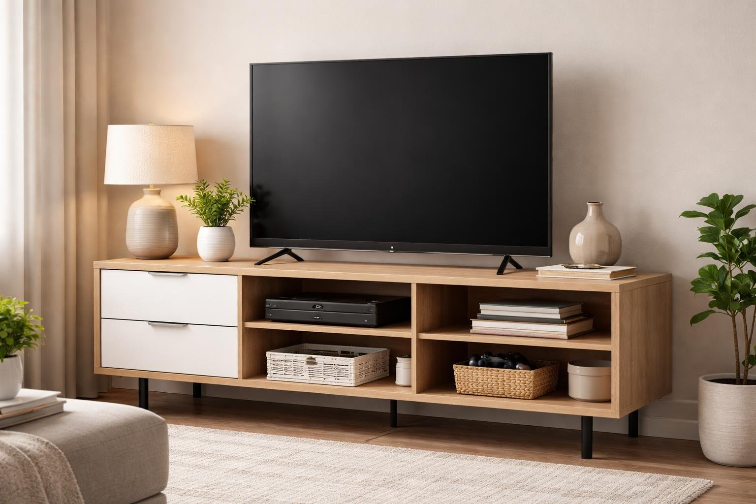 Compact TV Stands with Storage for Small Living Rooms