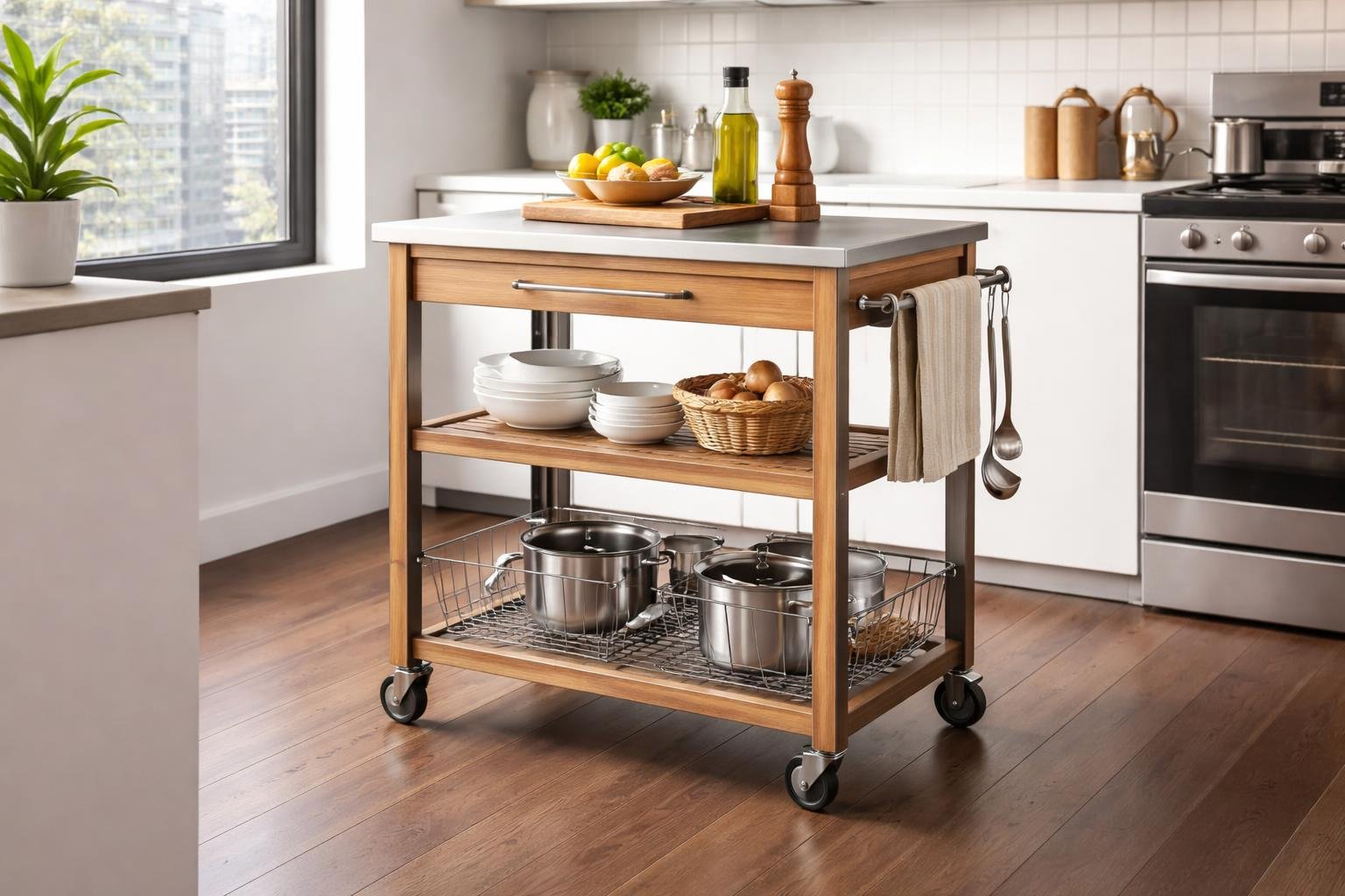 Best Rolling Kitchen Carts for Small Apartments