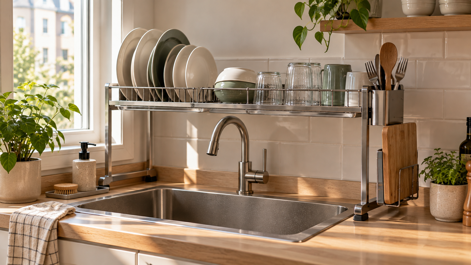 Over-the-Sink Dish Drying Racks for Small Kitchens